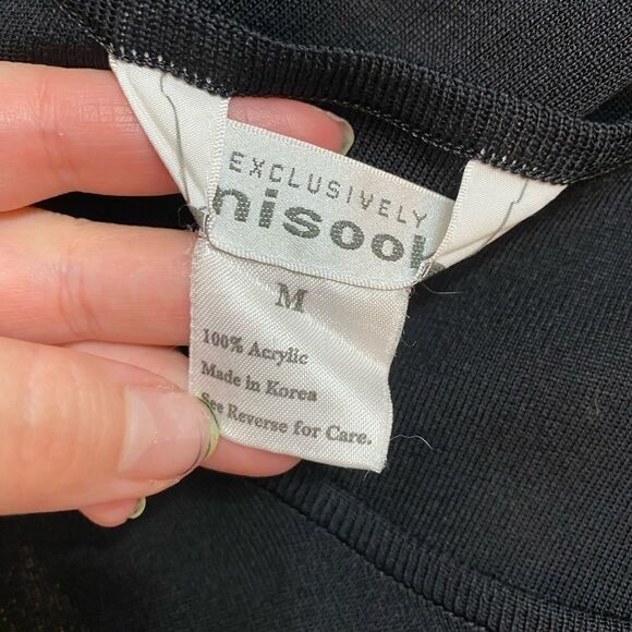 Exclusively Misook Black Acrylic Dress Size Medium - Picture 11 of 11